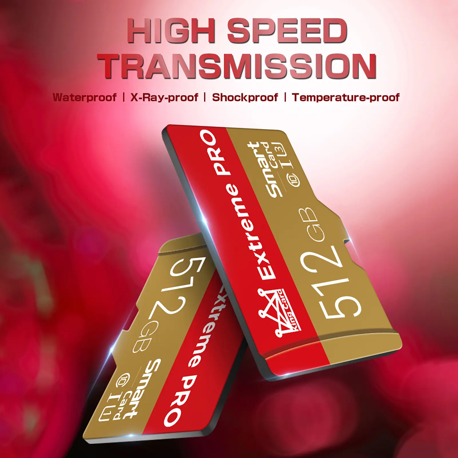 การ์ด TF, heihace, ความจุ 1TB/512GB/256GB/128GB, ขนาดมินิ, กันน้ำ, การอ่านเขียนและความเร็วสูง, การ์ดหน่วยความจำ, เหมาะสำหรับโทรศัพท์มือถือ
