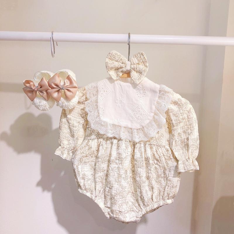  Body xô Thỏ Dài tay cho bé gái kèm giày Made By Hằng cho Trẻ sơ sinh cho bé từ 4-11kg Sandal 