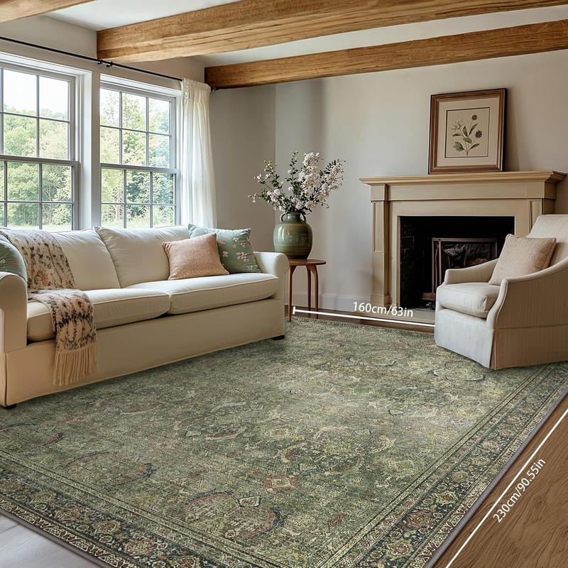 Product Introduction of Boho Style Vintage Rug, Non-slip Indoor Soft Accent Rug, Decorative Carpet for Home Living Room Bedroom Hallway 4