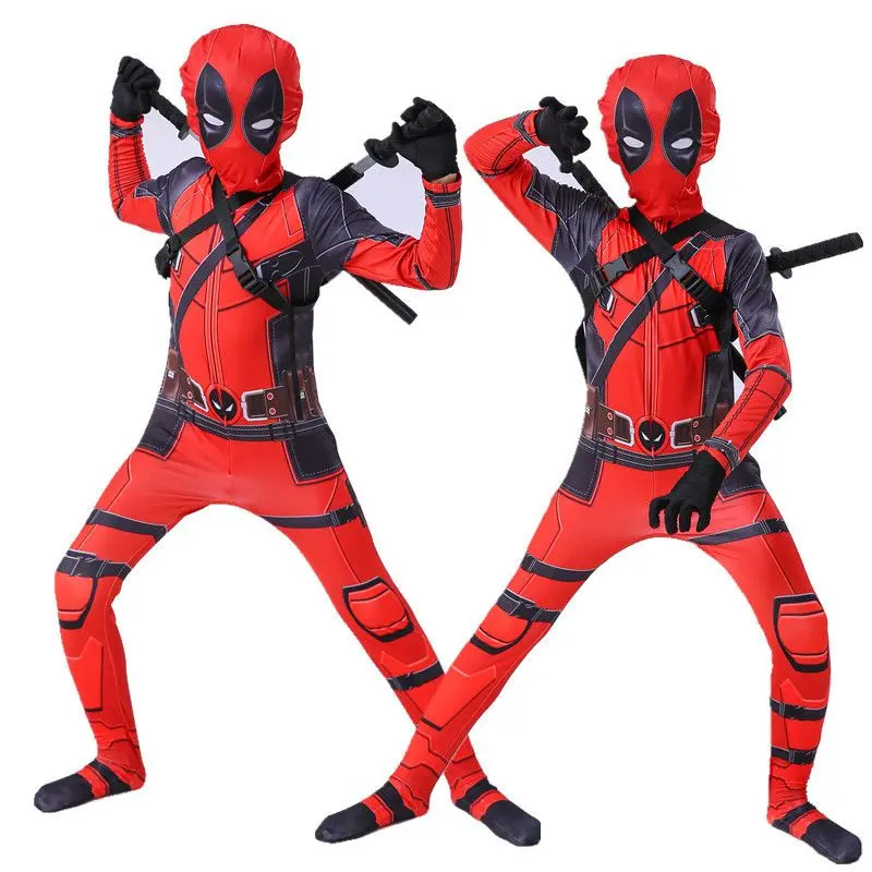 Áo Liền Quần Deadpool One-Piece Trang Phục Halloween Trẻ Em Bộ Đồ Hóa Trang Deadpool Bộ Đồ Người Lớn 0