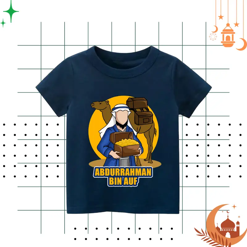 Man Cloth Baju Kaos Dakwah Islam Anak Laki Cowok Sahabat Nabi Abdurrahman Bin Auf Bahan Katun Combed 30s fashion pakaian Muslim 5