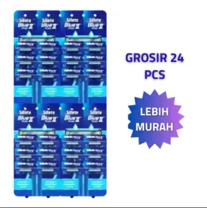 (Promo) Sillette Blue ll Cukur Rambut 24 Pcs Jenggot Pria