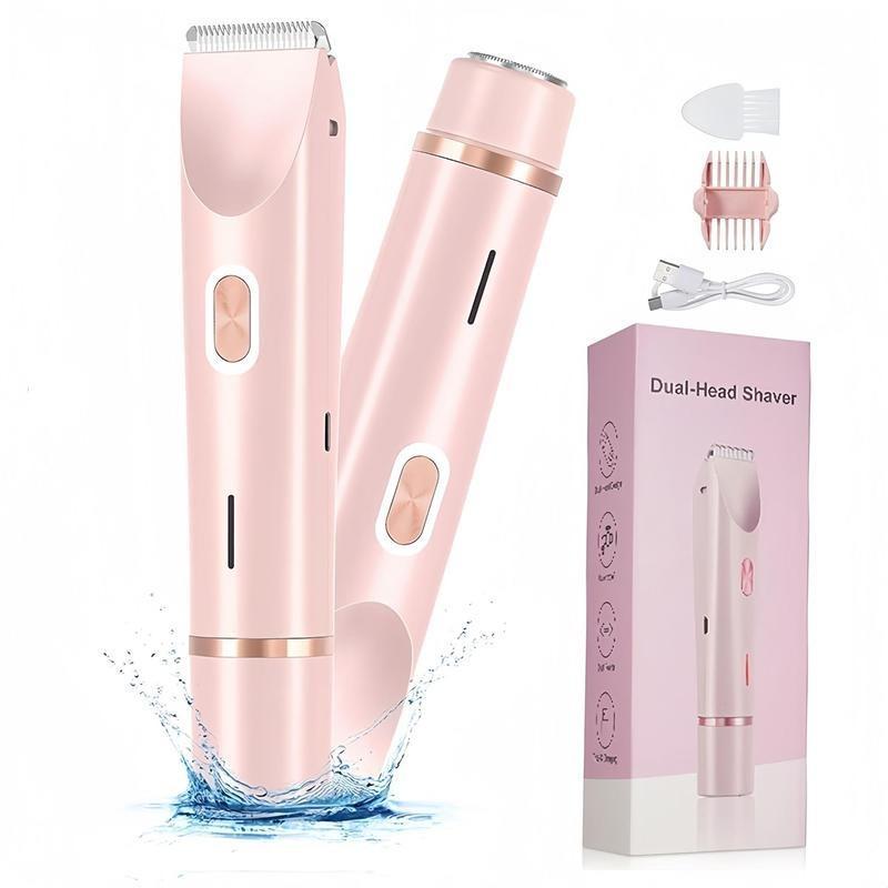 Electric Hair Trimmer, 1 Box Portable Rechargeable 2 in 1 Body & Face Epilator, Dual Head Trimmer for Face Armpit Legs, Shaver Women 0