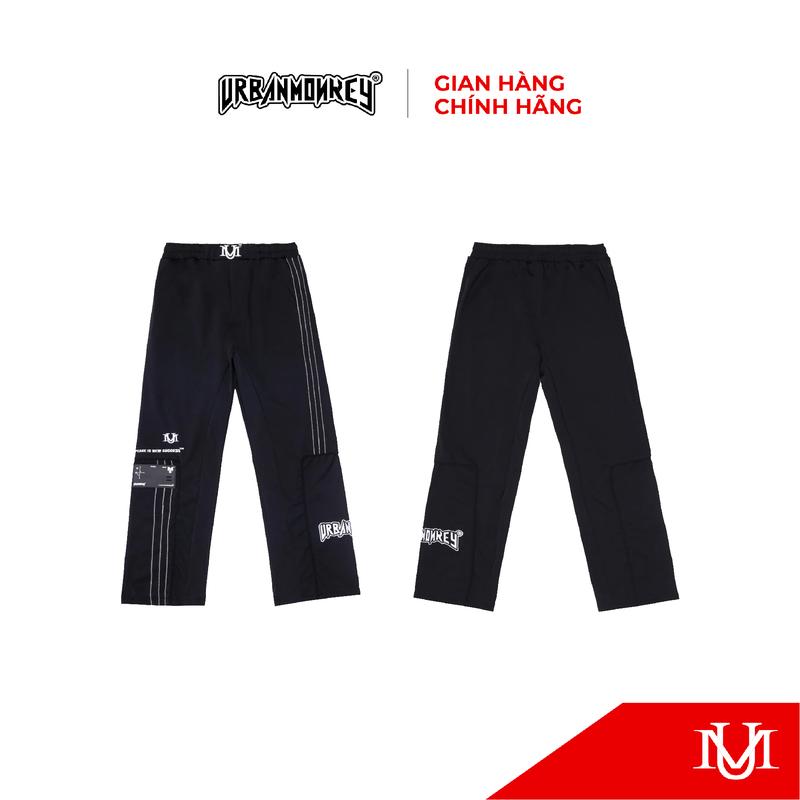 Quần Dài Urban Monkey Vải Dù Pha Thun Hàn Quốc Năng Động Chống Nhăn - Homme Pants Black Menswear Nam