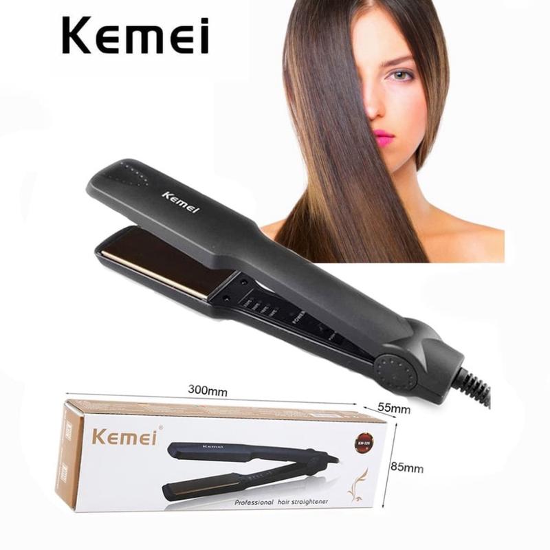 Máy Là Tóc Duỗi Tóc 4 Mức Nhiệt Kemei KM329 - Dụng Cụ Uốn Tóc Tạo Kiểu Đa Năng Tại Nhà Ép Là Thẳng, Uốn Cụp, Xoăn Lọn Máy Uốn Tóc 0