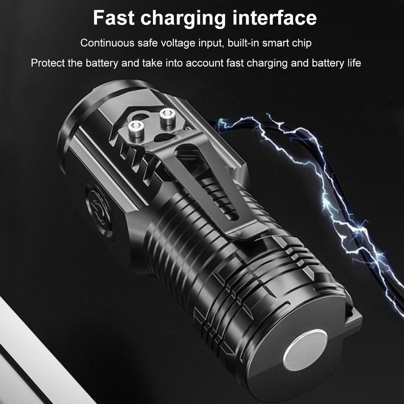 Product Introduction of Mini Flashlight Three-eye Super Bright Flashlight Super Strong Bright Handheld Lighting Tool 26