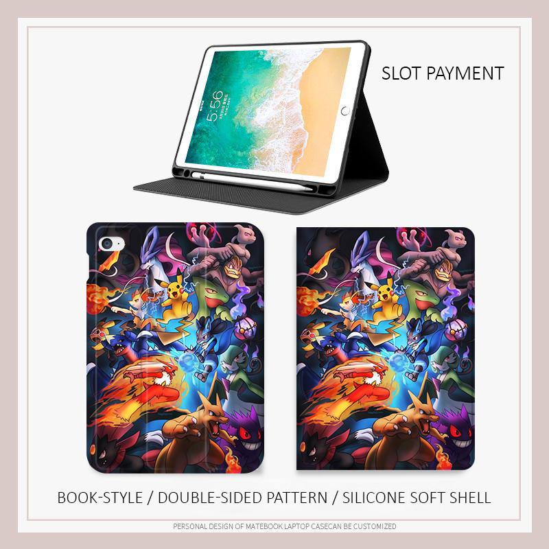 Vỏ Pikachu, Tương thích với iPad Pro11, 2022 / 2024, Pro12.9, Pro13, iPad Air4 / 5/6, 10.2 Gen7 / 8 / 9, mini6, 10.9 Gen10, Vỏ máy tính cá nhân kỹ thuật số 2