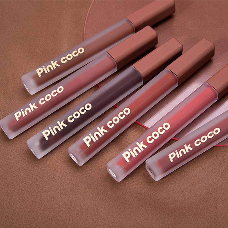 Son Kem Bùn, Pink Coco, 6 Màu Có Sẵn, Kết Cấu Lì Không Thấm Nước, Hiệu Ứng Bùn 1
