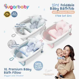 Sugarbaby 2in1  F76N + Pillow - Foldable Baby Bathtub Dengan Sensor Panas F76N New Set Pillow - Lavie Baby House