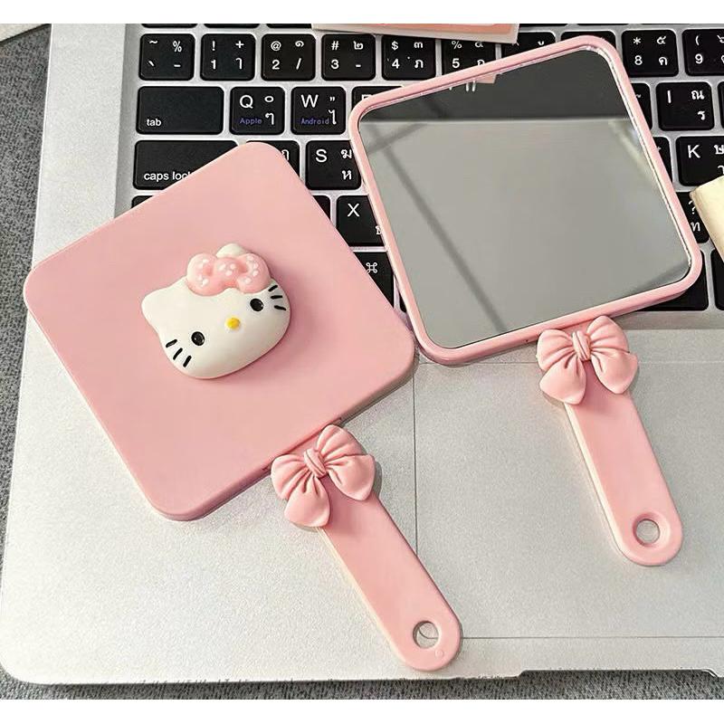 Bộ gương lược cầm tay hello kitty mẫu vuông dễ thương có thể xếp gọn dễ dàng mang theo bên mình