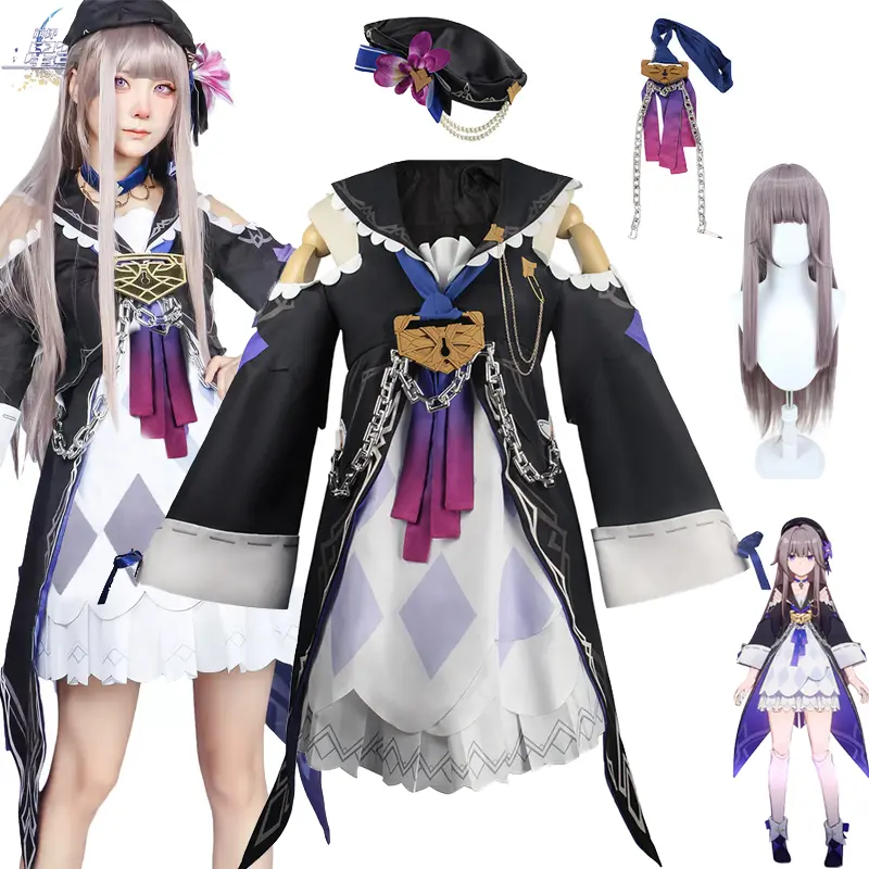 Trang Phục Hóa Trang Honkai: Star Rail Herta, Phong Cách Anime, Váy Đồng Phục Lolita Cho Bé Gái, Có Mũ, Thích Hợp Cho Halloween Và Truyện Tranh, Kèm Quần Áo