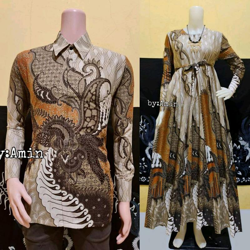 Gamis Batik Couple Suami Istri Batik Bahan Katun 1