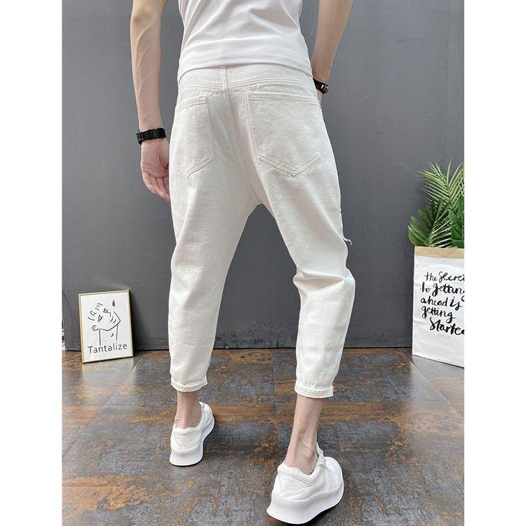 Quần Bò Mỏng Rách Lớn, Dành Cho Nam Giới, Phong Cách Hàn Quốc, Hợp Xu hướng, Hợp Xu hướng, Quần Cropped Xén, Quần Jogger Harem, TF_store2023 Hàng Mới Về Menswear Pants Có Túi 2