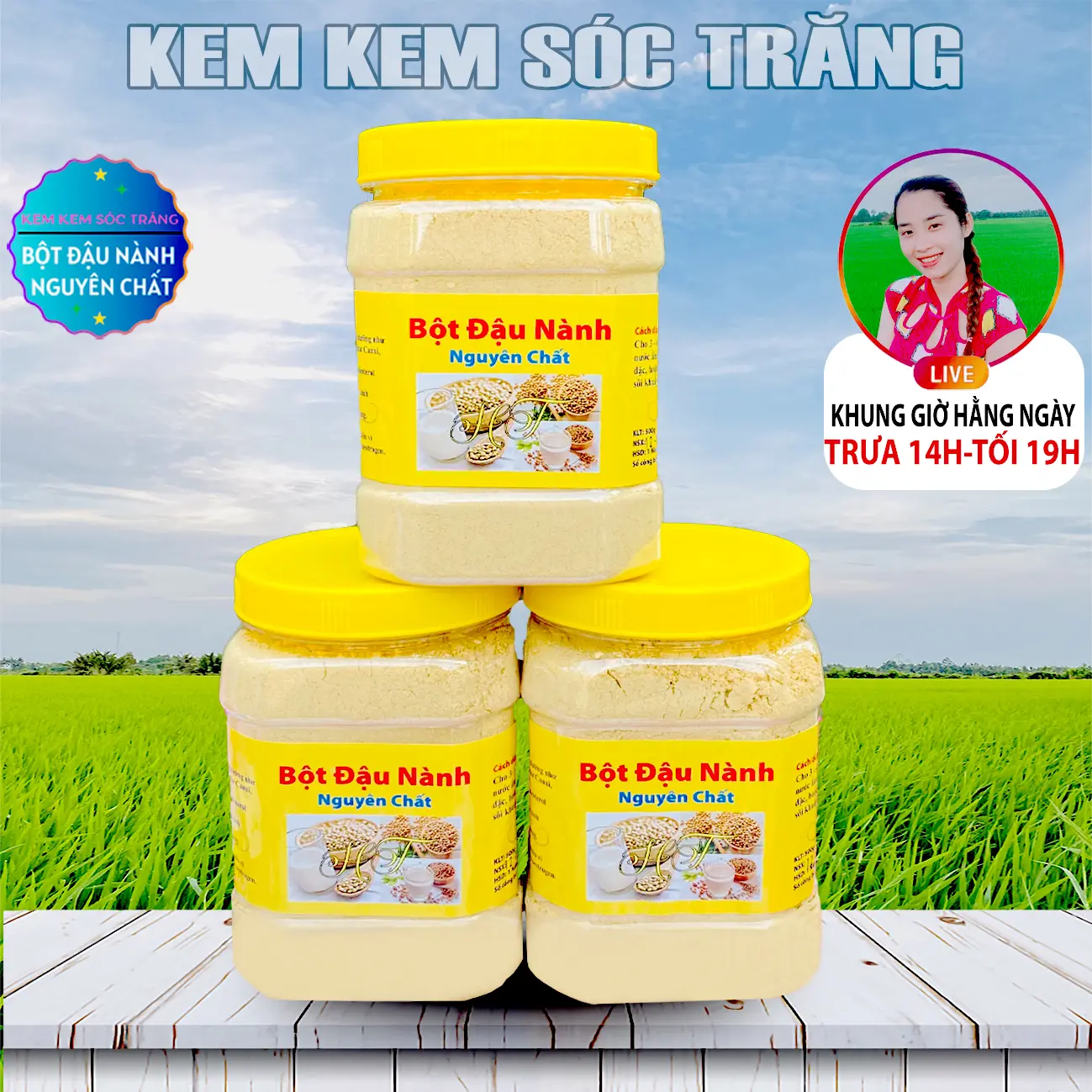 ( Combo 3 Hộp ) Bột Đậu Nành Rang Xay Mỗi Hộp 500 Gram Tự nhiên