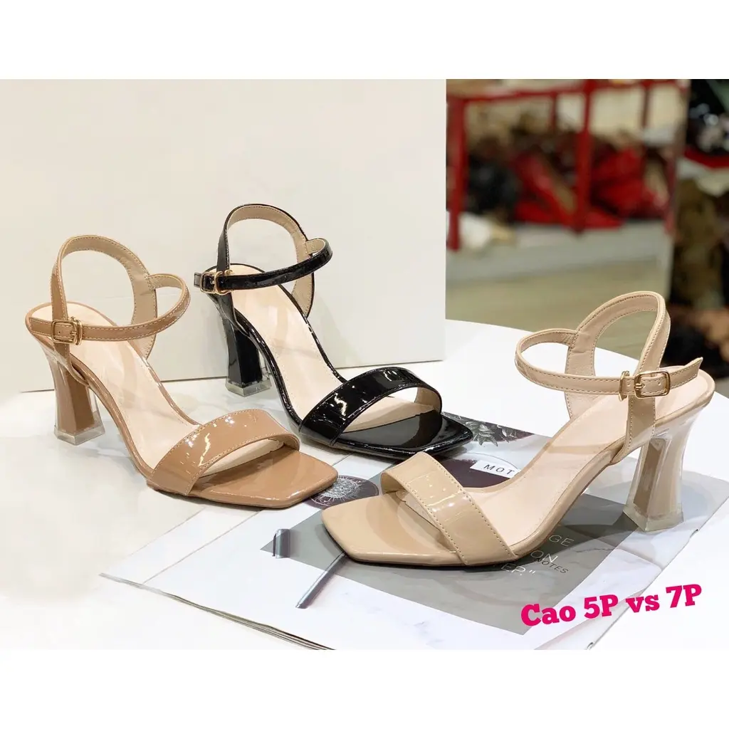 Giày Cao Gót Sandal Nữ đế vuông 5cm và 7cm - Giày Bánh Bèo mã Sandal68 DéP Shoes