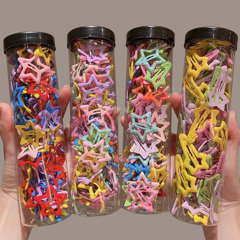 Children's colorful and cute small-sized BB clips, suitable for little girls' bangs and broken hair. Baby hairpins, girls' hair accessories, and star-shaped hair clips.