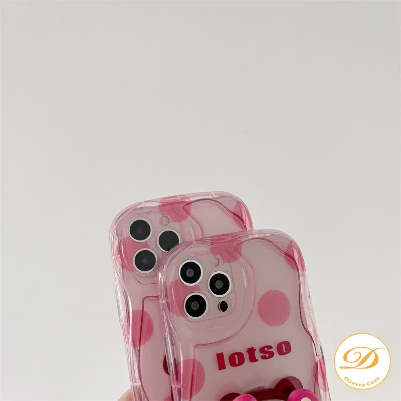 Casing Lembut Lotso Lucu Untuk OPPO A54 A16 A58 A38 A17 A57 A15 A77 A18 A78 A12 A17K A77s A53 A7 A5s A76 A16K A54s A3s A1K A55 A98 A12E A74 A95 A16E A52 A96 A31 A9 A5 Reno 8T 8Pro 8F 7Z 5 5F 6 Kartun Beruang Stroberi 3D Sampul Transparan Tepi Bergelombang 4