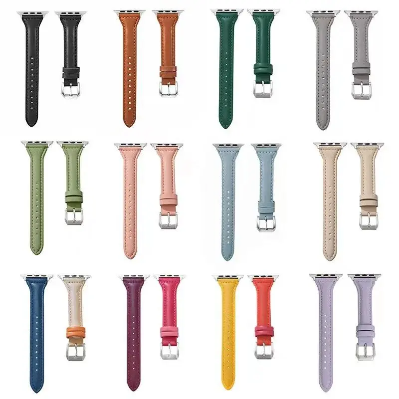 Fashionable Ultra-thin PU Leather Watch Band, 1 Count Replacement Watch Band Compatible with Apple Watch Series 9/8/7/6/5/4/SE Ultra, Smart Watch Accessories, Leather Watch Strap, Wearable 8