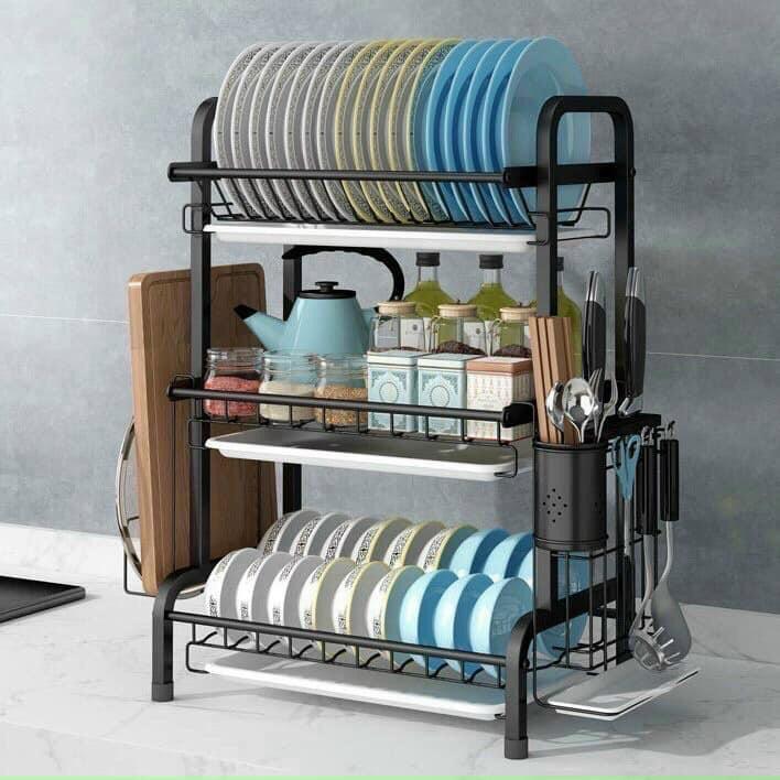 Giá úp bát 3 tầng có khay hứng nước Cao 65cm, rộng 45cm, sâu 25cm Kitchen 0