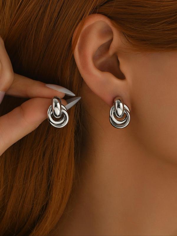 Elegant Knot Design Dangle Earrings for Women, Fashionable Minimalist Stud Earrings for Party & Daily Decor, Trendy All-match & Exquisite Vintage Jewelry for Gift, Gifts for Her 6