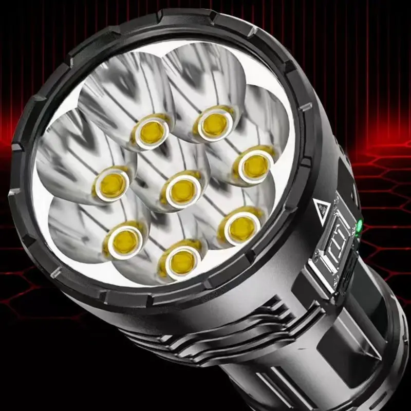 8 LED Flashlight with COB Side Reading Light, Rechargeable Camping Torch, Durable Outdoor Camping Accessories for Gifts, Christmas Gift 6