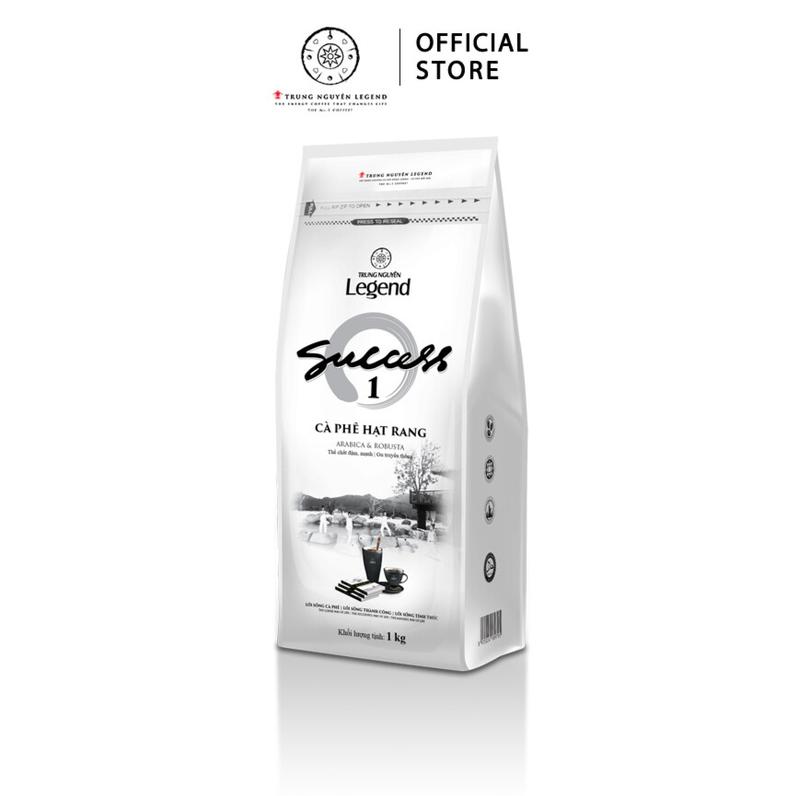Trung Nguyên Legend Coffee, Cà Phê Hạt Mộc Legend Success 1 Túi 1kg Cafe, dành cho pha máy robusta