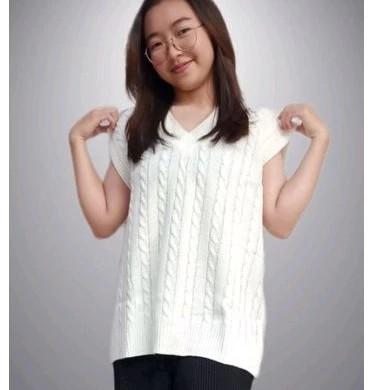 Product Introduction of azura rompi rajut cewek cowok V-Neck Santai 10