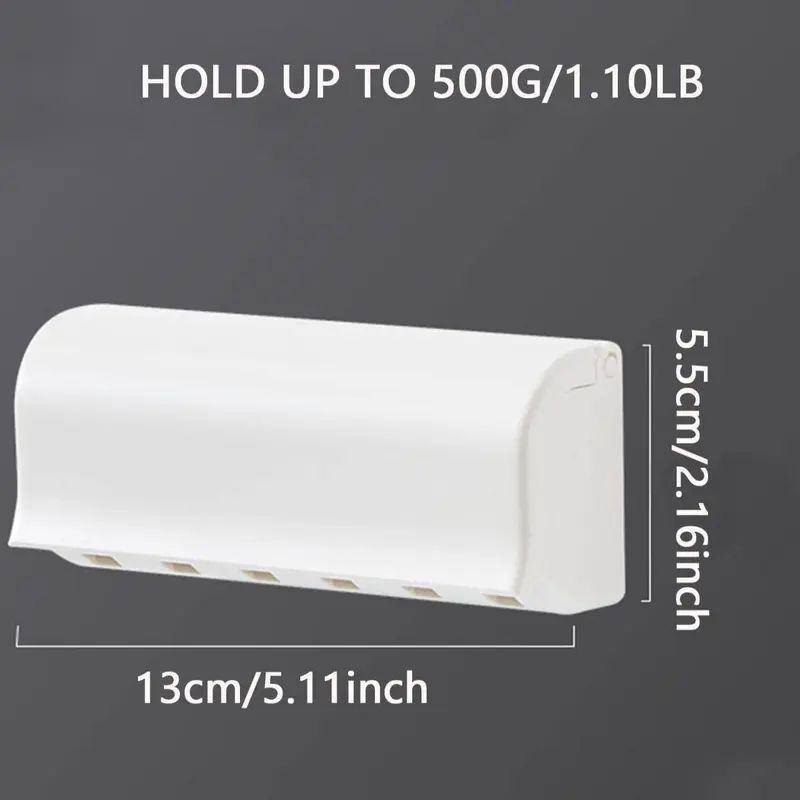 1 Piece Wall Mounted Toothbrush Holder, Punch-free Plastic Toothbrush Storage Rack With Cover For Bathroom 1