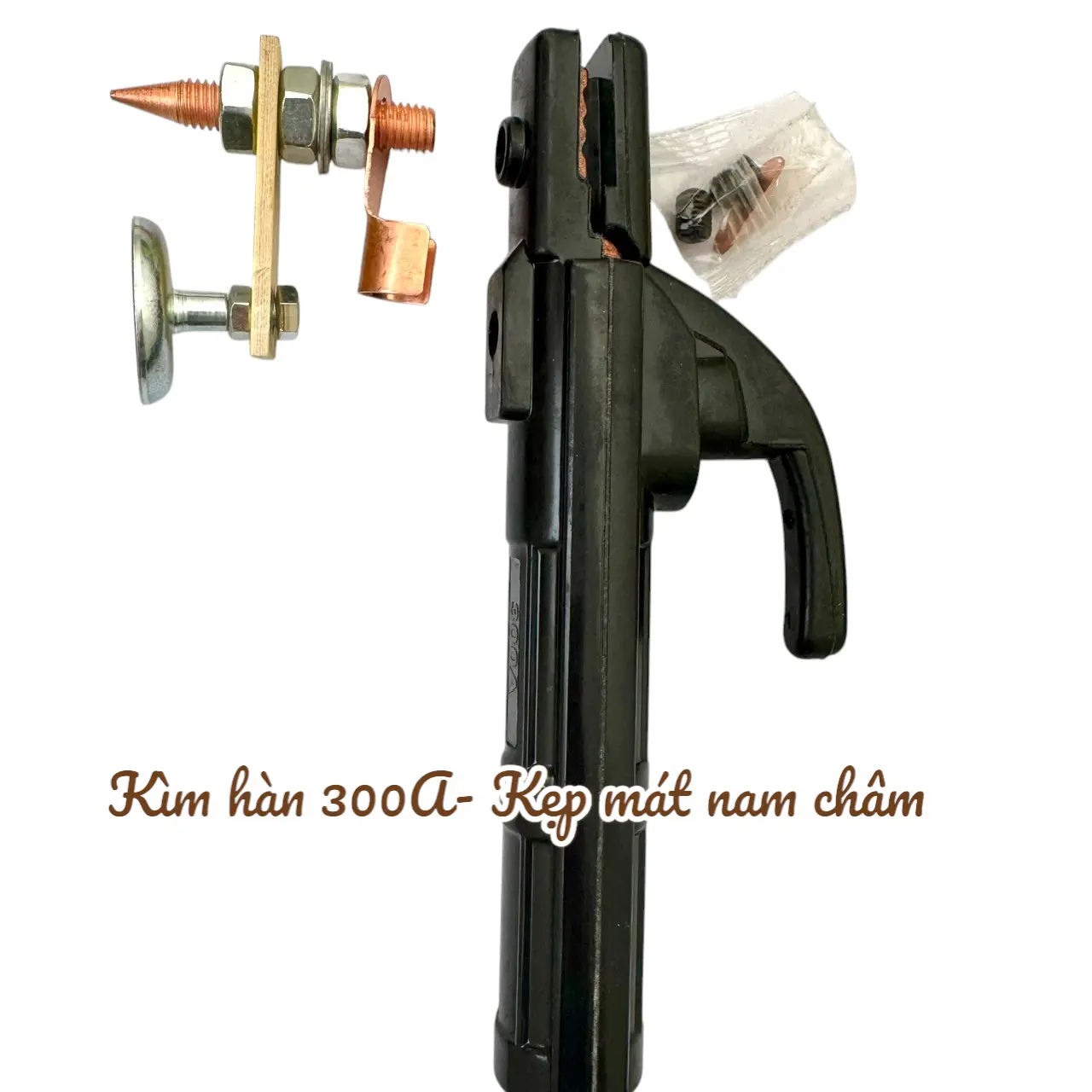 Bộ Kìm hàn 300A + Kẹp mát nam châm - Kìm hàn kẹp mát chuyên dụng cho máy hàn