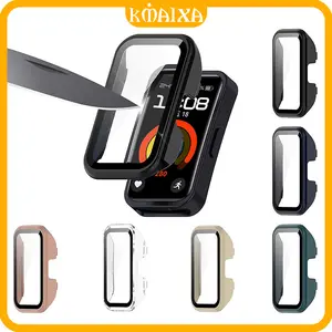 Tempered Glass Pc Case For Huawei Band 10 9 8 Screen Protector Cover Bumper Accessories for Jam Tangan Smartwatch Huawei Band Anti Gores Huawei Band 10 9 8 NFC