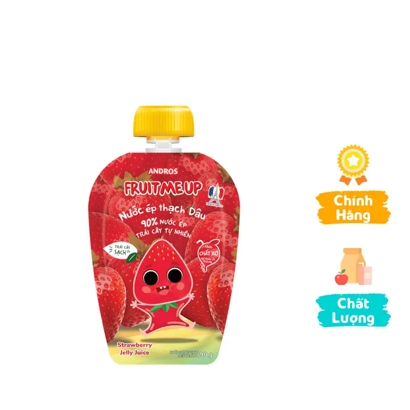 Nước ép thạch Andros Fruit Me Up vị dâu 90g 0