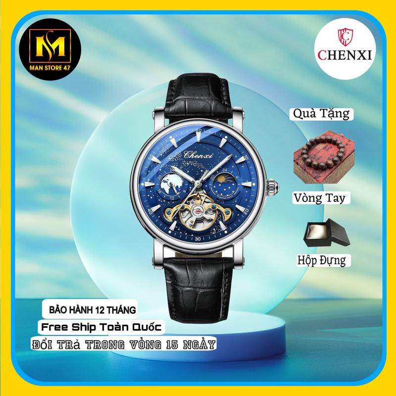 Đồng Hồ Cơ Nam Dãi Ngân Hà Dây Da Cao Cấp Chính Hãng Chenxi Lộ Cơ Sang Trọng Lịch Lãm Cx8872 Watch Đeo Tay