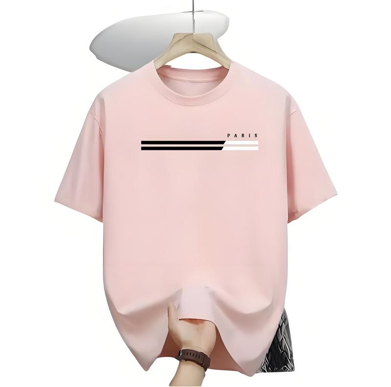 Product Introduction of Casual T-Shirt For Men, With Simple Paris Letter Print, Stylish Couple Kids Shorts Sleeved Tops 19