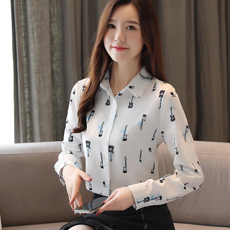 Áo Sơ Mi Nữ, In Hình, Áo Sơ Mi Dài Tay, Dành Cho Nữ, Thời Trang, Phong Cách Hàn Quốc, Hợp Xu hướng Và Thanh Lịch, Cổ Áo bẻ xuống, Áo Cánh, Hàng Mới Về Mùa Xuân 2025 Top Women Shirt 5