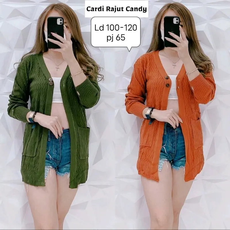 outer Rajut cardy Candy Kancing 5