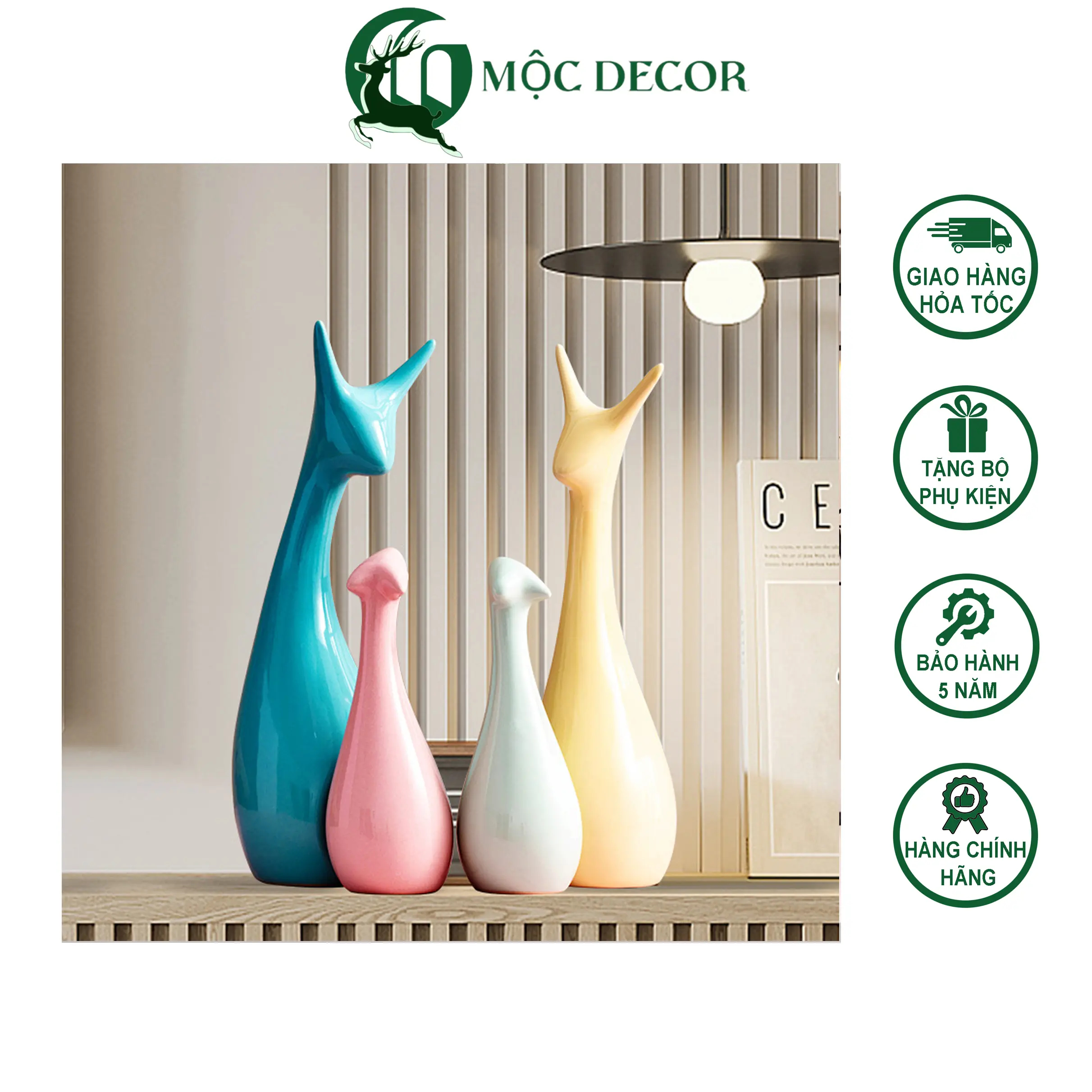 Decor Bộ Sản Phẩm Gia Đình Hươu Nai Nhiều Màu Sắc Trang Trí Decor Phòng Không Gian Nội Thất Cửa Hàng Gia Đình Văn Phòng Trang Trí Nhà Siêu Đẹp K01 Tượng