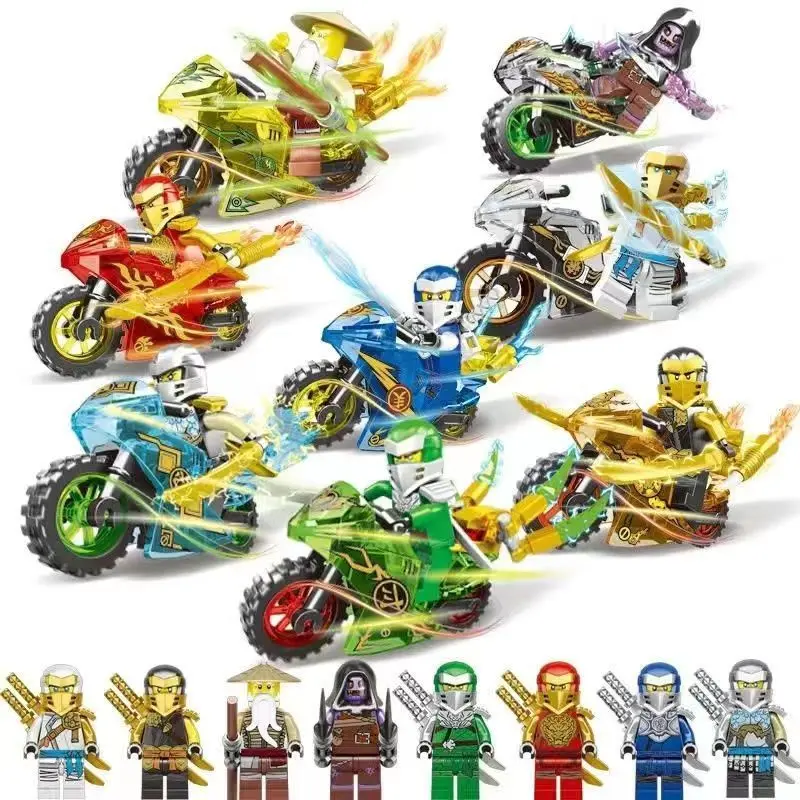 Đồ Chơi Khối Lắp Ráp Xe Máy Hiệp Sĩ Ninja Ninjago, Tương Thích Với Lego, Bộ Sưu Tập Búp Bê Hiếm 1