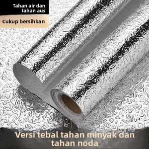 Kitchen Oil-Proof Stickers Fire-Resistant High-Temperature Resistant Cabinet Waterproof Moisture-Proof Self-Adhesive Wallpaper Tin Foil Aluminum Foil Cover-Up Artifact