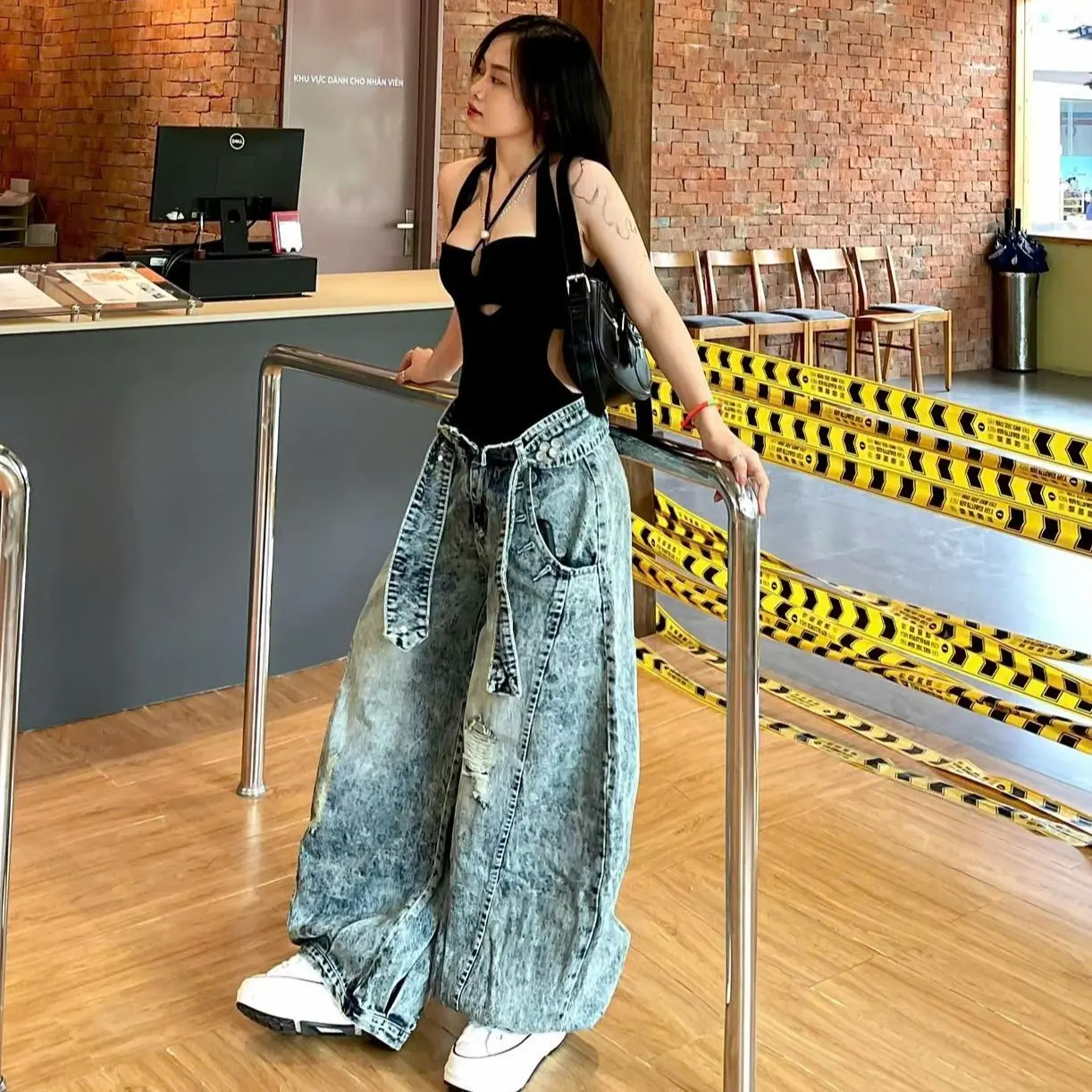 Quần Jean Ống Rộng Unisex Vải Xịn Cao Cấp Loại 1 Cá Tính, Xanh Xám Wash Thời Trang Phong Cách Ngầu M.I.O. STORE