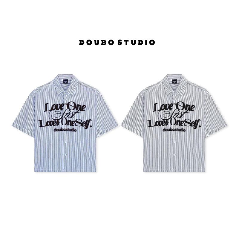 Áo sơ mi BOXY tay ngắn Love One - Doubo studio, vải OXFORD COTTON PREMIUM NAM NỮ MENWEAR