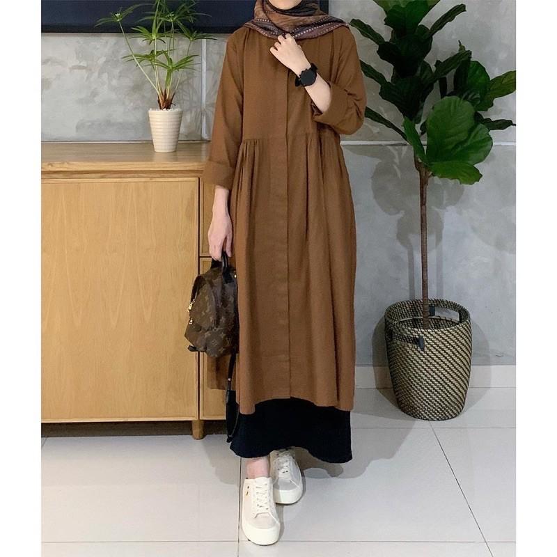 Product Introduction of ATASAN WANITA LONG TUNIK  Muslim FFA SERIES BAHAN RAYON TWILL PREMIUM  Tebal DAN  Lembut   size S, M, L, XL, XXL 36