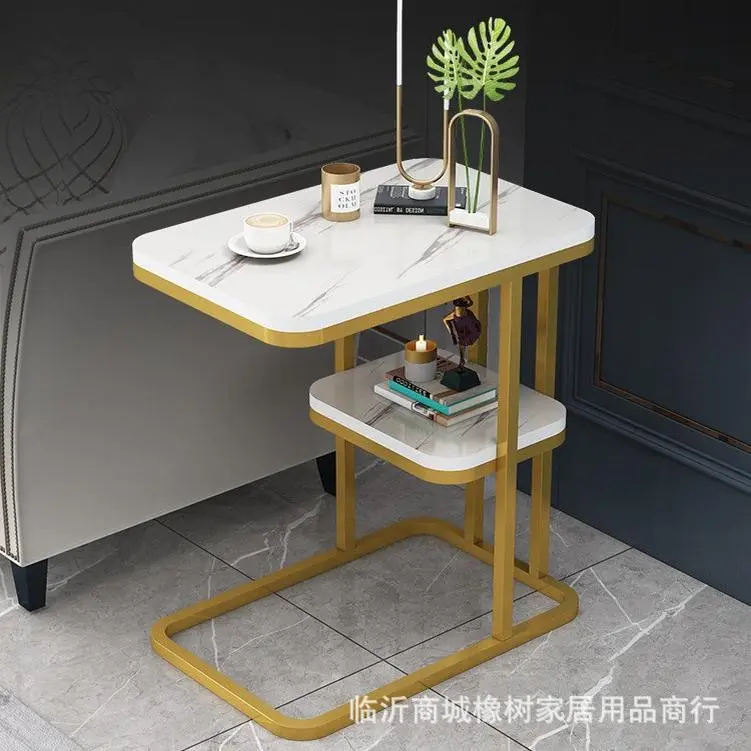 Light Luxury, Simple and Modern Bedside Table, Small Coffee Table for Living Room, Round Marble Table, Sofa Side Cabinet, Corner Table, Bedside Table.
