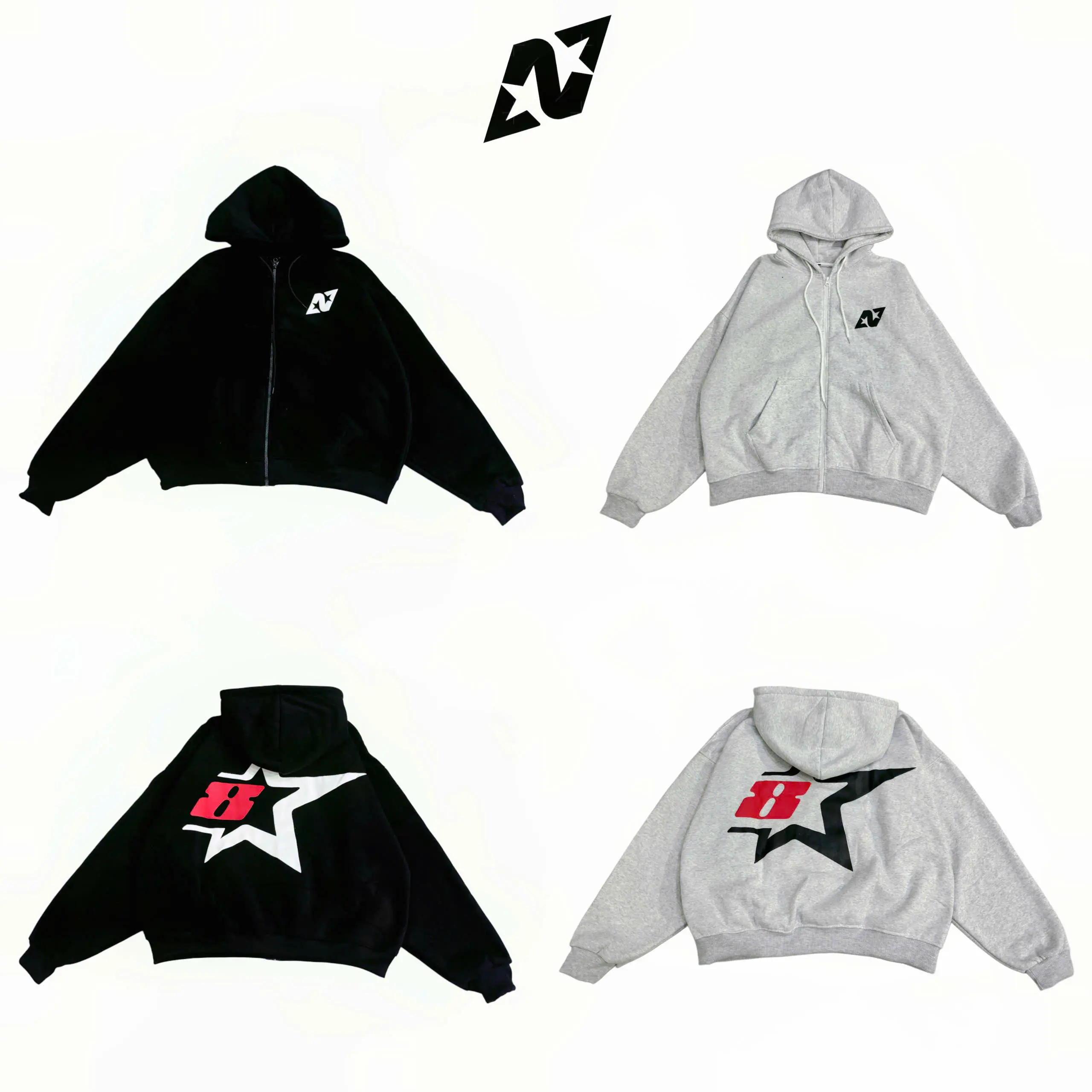 ÁO HOODIE ZIP UNISEX EIGHT STAR / FROM BOXY - N.E.K.K