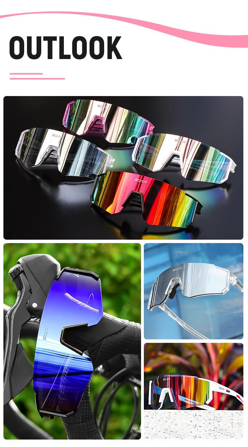 Product Introduction of SCVCN Fsshion Sunglasses Street Cycling Glasses Bike Men UV400 Sports MTB Outdoor Bicycle Women Sunglasses Multi Color Riding 9