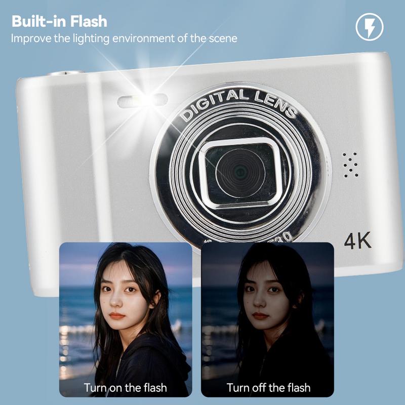 Product Introduction of 4K 5000W Pixels Retro HD Camera Double Photography 8X Zoom Home Travel Portable Card Camera #467929 65