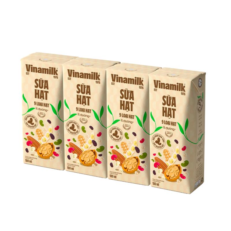 Combo 2 Lốc Sữa 9 Loại Hạt Dinh Dưỡng Vinamilk Super Nut 8 hộp x 180ml