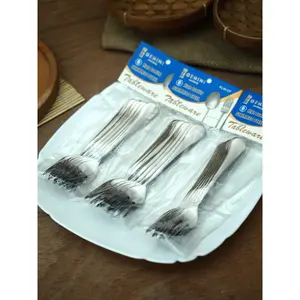 [6 pcs] Garpu Kue / Buah Tebal GEMINI Hotel Stainless Steel Cake Fork [PLIN-CF]
