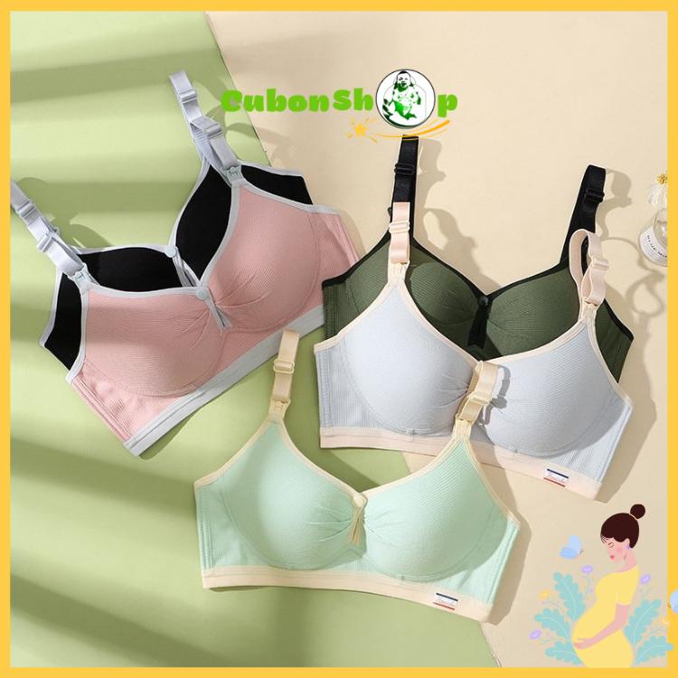 (Tặng Nới) Áo lót bà bầu CubonMama 2099 - Áo ngực cho con bú và sau sinh chống chảy xệ, Áo bra nâng ngực cotton không gọng - Váy Bầu, Đầm Bầu