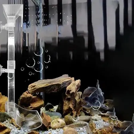 Tempat makan ikan Akrilik 17/28/38CM  Acrylic Feeding Tube /Fish Tube Feeder Aquarium 7
