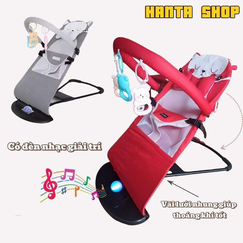 [ CAO CẤP ] Ghế Rung Nhún Đa Năng Cho Bé Sơ Sinh Có Gối Và Thú Treo Nôi